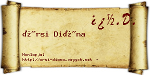 Örsi Diána névjegykártya